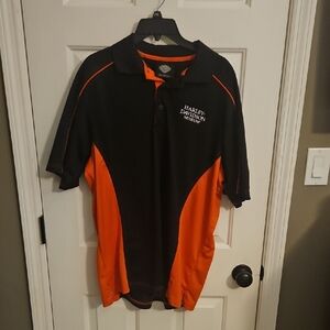 Harley-Davidson Black and Orange Performance Polo
